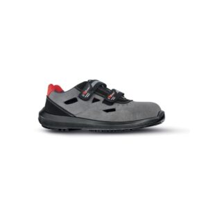 Upower Labrador S Calzado de Seguridad Bajos - Talla 47 - Gamuza Suave Airnet, Mesh Transpirable, AirToe Composite, Antiperforacion, Antideslizante, Proteccion S1PS FO SR - Color Negro/Gris