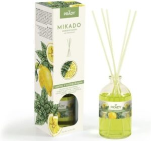 Prady Ambientador Mikado Limon y Hierbabuena - Frasco de Cristal 100 ml y Varitas Difusoras