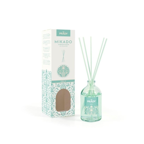 Prady Ambientador Mikado Orly - Frasco de Cristal 100 ml y Varitas Difusoras
