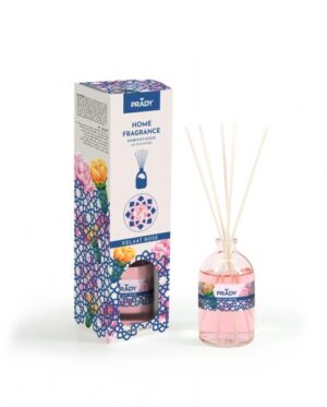Prady Ambientador Mikado Kelaat Rose - Frasco de Cristal 100 ml y Varitas Difusoras