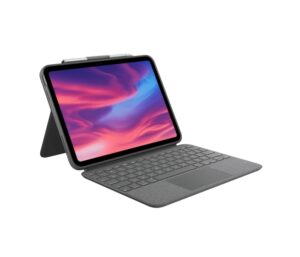 Logitech Combo Touch Funda con Teclado Retroiluminado Inalambrico para iPad (Gen 10 y A16) - Trackpad - Escritura, Visualizacion, Dibujo y Lectura - Color Gris