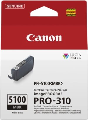 Canon PFI5100 Negro Mate Cartucho de Tinta Original - PFI5100MBK/6951C001