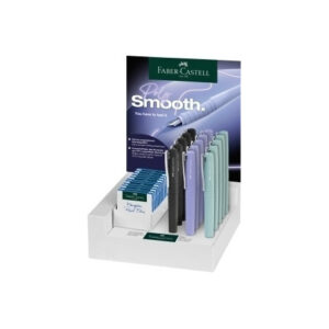 Faber-Castell Poly Expositor con 15 Boligrafos Poly Ball - Clip de Metal - Tinta Color Azul - Colores Surtidos