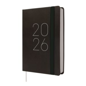 Finocam Flexi Lisa Agenda en Catalan - Anual 2026 - Tapa Blanda - Formato F4 - 120x23x172mm - 1 Dia por Pagina - Color Negro