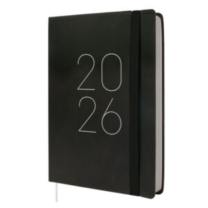 Finocam Flexi Lisa Agenda en Catalan - Anual 2026 - Tapa Blanda - Formato FA5 - 151x23x214mm - 1 Dia por Pagina - Color Negro