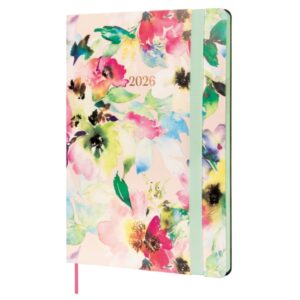 Finocam Flexi Joy Agenda en Catalan - Anual 2026 - Tapa Blanda - Formato FA5 - 151x13x214mm - Semana Vista en Vertical - Tematica de Flores