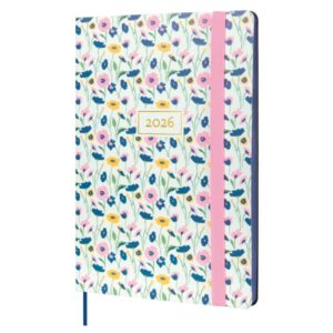 Finocam Flexi Joy Agenda - Anual 2026 - Tapa Blanda - Formato FA5 - 151x23x214mm - 1 Dia por Pagina - Tematica de Flores