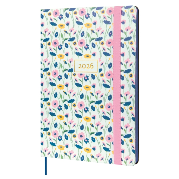 Finocam Flexi Joy Agenda - Anual 2026 - Tapa Blanda - Formato FA5 - 151x23x214mm - 1 Dia por Pagina - Tematica de Flores