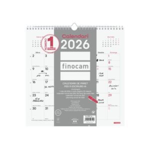 Finocam Chic Calendario de Pared en Catalan - Anual 2026 - 300x5x310mm - Espacio para Escribir - Color Blanco