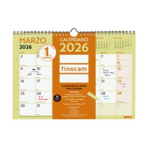 Finocam Grafik Calendario de Pared - Anual 2026 - 297x10x212mm - Espacio para Escribir - Color Surtidos