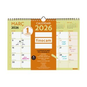 Finocam Grafik Calendario de Pared en Catalan - Anual 2026 - 297x10x212mm - Espacio para Escribir - Color Surtidos
