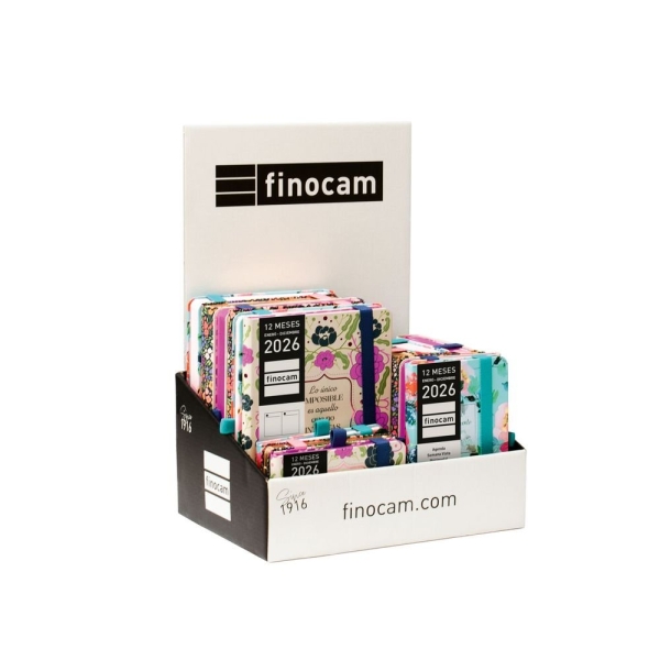 Finocam Minimal Design Expositor con 15 Agendas - Anual 2026 - Color Surtidos