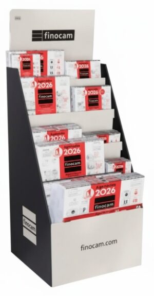 Finocam Expositor de Pie con 125 Calendarios Neutros Surtidos en Catalan - Anual 2026 - Estructura de Carton - Color Surtidos