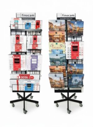 Finocam Pack de 248 Calendarios Surtidos para Expositor de Pie Metalico en Catalan - Anual 2026 - Color Surtidos