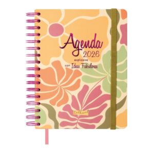 Finocam Talkual Agenda de Espiral - Anual 2026 - Tapa Dura - Cierre de Goma - Formato 1/4 - 155x217mm - 1 Dia por Pagina - Tematica de Hojas