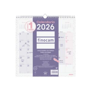 Finocam Chic Calendario de Pared - Anual 2026 - 300x5x310mm - Espacio para Escribir - Color Morado
