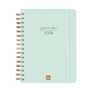 Finocam Alma Agenda - Anual 2026 - con Espiral - Formato E10 - 180x30x220mm - 1 Dia por Pagina - Color Menta
