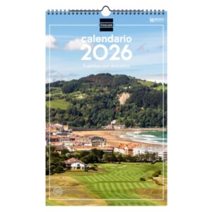 Finocam Calendario de Pared - Anual 2026 - Imagenes Variadas - con Espiral - Espacio para Escribir - Tematica de Ciudades y Pueblos