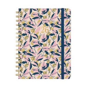 Finocam You Agenda de Espiral - Anual 2026 - Planificador - Cierre de Goma - Formato E10 - 172x19x220mm - Semana Vista Horizontal - Tematica de Hojas