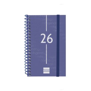 Finocam Year Agenda de Espiral - Anual 2026 - Tapa Ligera - Formato E3 - 85x14x127mm - Semana Vista Horizontal - Color Azul