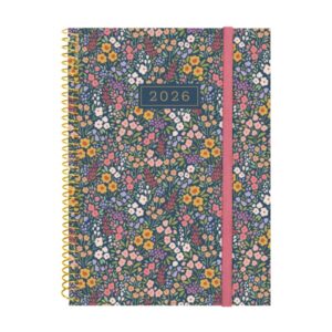 Finocam Design Collection Agenda de Espiral en Catalan - Anual 2026 - Tapa Ligera - Formato E10 - 162x14x212mm - Semana Vista Horizontal - Tematica de Flores
