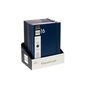 Finocam Dynamic Mara Expositor con 5 Agendas Surtidas en Catalan - Anual 2026 - Tapa Blanda - Cierre con Goma Elastica - Formato Y11 - 1 Dia por Pagina - Color Surtidos