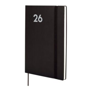 Finocam Dynamic Mara Agenda Profesional - Anual 2026 - Tapa Blanda - Cierre con Goma Elastica - Formato Y10 - 144x11x208mm - Semana Vista Horizontal - Color Negro