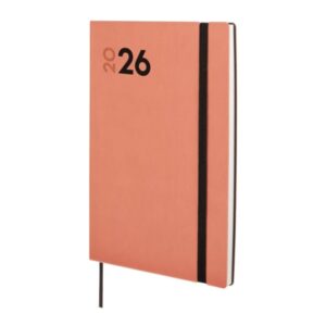 Finocam Dynamic Mara Agenda Profesional - Anual 2026 - Tapa Blanda - Cierre con Goma Elastica - Formato Y10 - 144x11x208mm - Semana Vista Horizontal - Color Coral