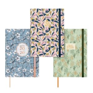 Finocam Dynamic Berlin Pack de 4 Agendas - Anual 2026 - Cierre de Goma - Formato Y10 - Semana Vista en Vertical - Color Surtidos