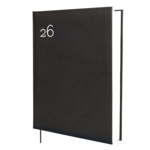 Finocam Dynamic Milano Agenda Profesional Internacional - Anual 2026 - Tapa Dura Acolchada - Formato Y12 - 214x47x275mm - 2 Paginas por Dia - Color Negro