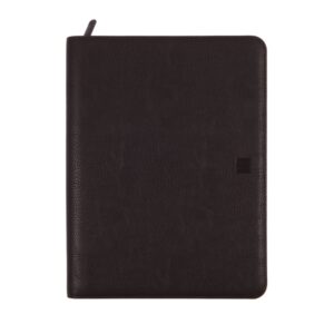 Finocam Focus Agenda Portadocumentos - Anual 2026 - Cierre de Cremallera - Formato E40 - 260x35x340mm - Semana Vista en Vertical - Color Negro