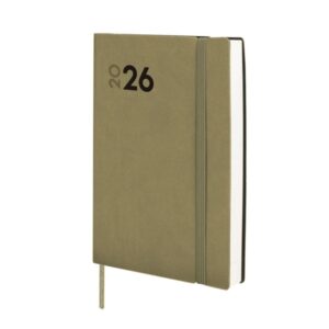 Finocam Dynamic Mara Agenda Profesional - Anual 2026 - Tapa Blanda - Cierre con Goma Elastica - Formato Y4 - 124x22x174mm - 1 Dia por Pagina - Color Verde