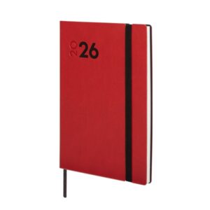 Finocam Dynamic Mara Agenda Profesional - Anual 2026 - Tapa Blanda - Cierre con Goma Elastica - Formato Y4 - 124x11x174mm - Semana Vista en Vertical - Color Rojo