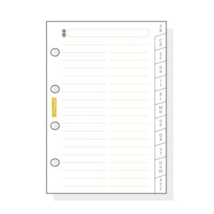 Finocam C175 Indice Alfabetico para Agendas Classic - 12 Solapas - Formato 601 - 56x89x3mm - Cartulina - Color Blanco