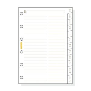 Finocam C275 Indice Alfabetico para Agendas Classic - 12 Solapas - Formato 602 - 73x114x3mm - Cartulina - Color Blanco