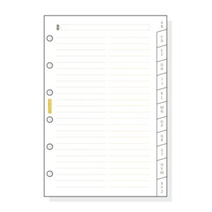Finocam C375 Indice Alfabetico para Agendas Classic - 12 Solapas - Formato 603 - 79x127x3mm - Cartulina - Color Blanco