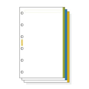 Finocam C245 Notas de Recambio para Agendas Classic - Liso con Banda de Color - Formato 602 - 73x114x5mm - Color Blanco