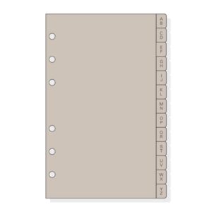 Finocam R464 Indice Alfabetico para Agendas Open - 8 Solapas - Formato 400 - 100x2x152mm - PVC - Color Beige Grisaceo
