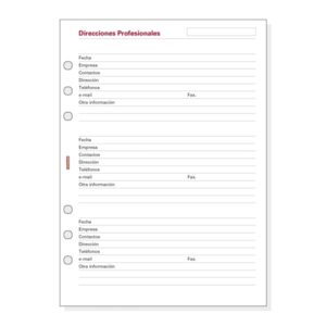 Finocam R1051C Recambio Direcciones Profesionales para Agendas Open en Catalan - Formato 1000 - 155x5x215mm - Color Blanco