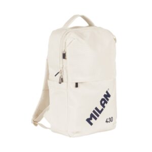 Milan 403 Since 1918 Mochila 15L - Compartimento para Portatiles hasta 14" - Cierre de Seguridad - 42x28x15cm - Color Beige