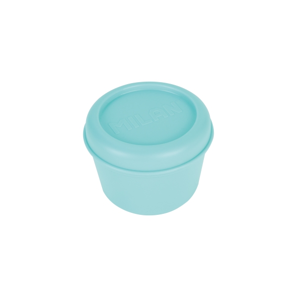 Milan 460 Since 1918 Fiambrera Hermetica Redonda de 0.25L - Libre de BPA - Tapa de Rosca - Apto para Microondas, Lavavajillas y Congelador - 10x7cm - Color Menta