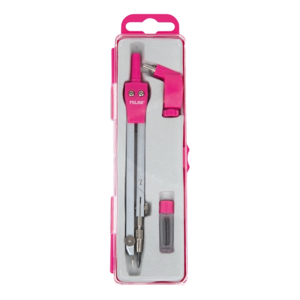 Milan Acid Compas Universal - Incluye Adaptador y Minas de Recambio - Color Rosa