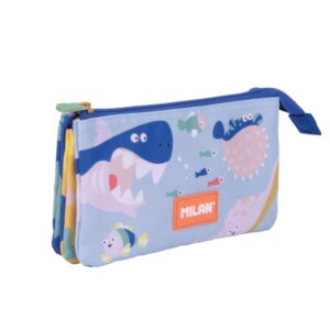 Milan Blue Odyssey Estuche Portatodo - 5 Compartimentos - 22x12x4cm - Multicolor