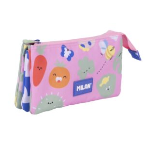 Milan Green and Grow Estuche Portatodo - 5 Compartimentos - 22x12x4cm - Multicolor