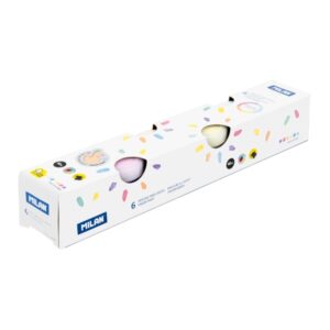 Milan Pack de 6 Tarros de Pintura para Dedos - 40ml por Unidad - Mezclable - Lavable - Colores Pasteles Surtidos