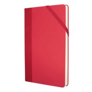 Milan Paperbook Colours Libreta Mediana - Papel Liso - 208 Hojas de 80g - Cierre Elastico - Color Rojo