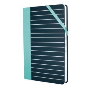 Milan Paperbook Stripes Libreta Mediana - Cuadriculado - 208 Hojas de 80g - Cierre Elastico - Color Negro