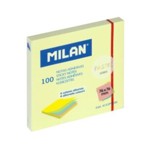 Milan Pastel Pack de 100 Notas Adhesivas - 76x76mm - Colores Pastel Surtidos