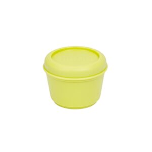 Milan Sunset Fiambrera Hermetica Redonda de 0.25L - Libre de BPA - Tapa de Rosca - Apto para Microondas, Lavavajillas y Congelador - 10x7cm - Color Amarillo