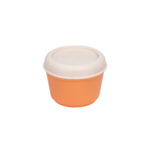 Milan The Fun Fiambrera Hermetica Redonda de 0.25L - Libre de BPA - Tapa de Rosca - Apto para Microondas, Lavavajillas y Congelador - 10x7cm - Color Naranja